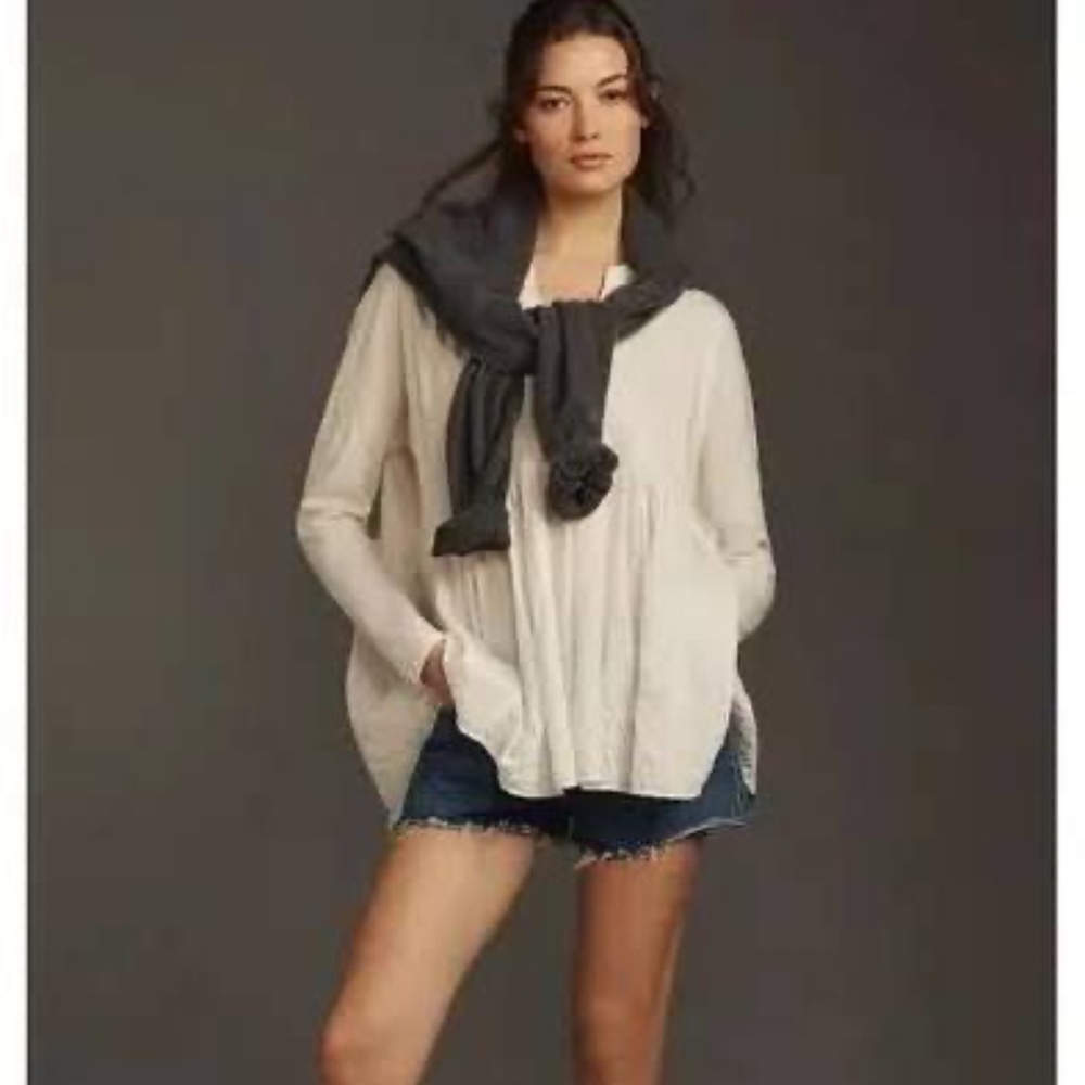 Anthropologie Pilcro Long-Sleeve Babydoll Top